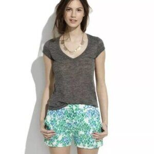 Madewell Blue Green Lace Bloom Overlay Floral‎ Shorts Size 10
